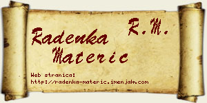 Radenka Materić vizit kartica